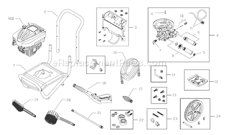 Page A Diagram and Parts List for 020240-2  Troy-Bilt Pressure Washer