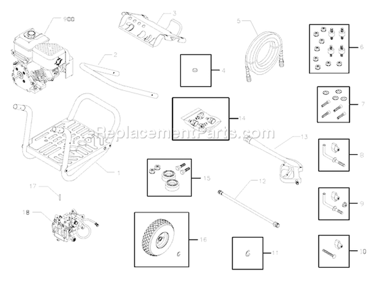 Page A Diagram and Parts List for 020242-0  Troy-Bilt Pressure Washer