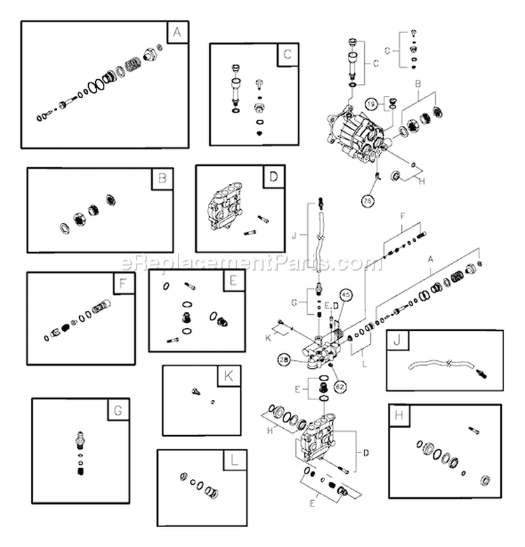 Page B Diagram and Parts List for 020242-0  Troy-Bilt Pressure Washer