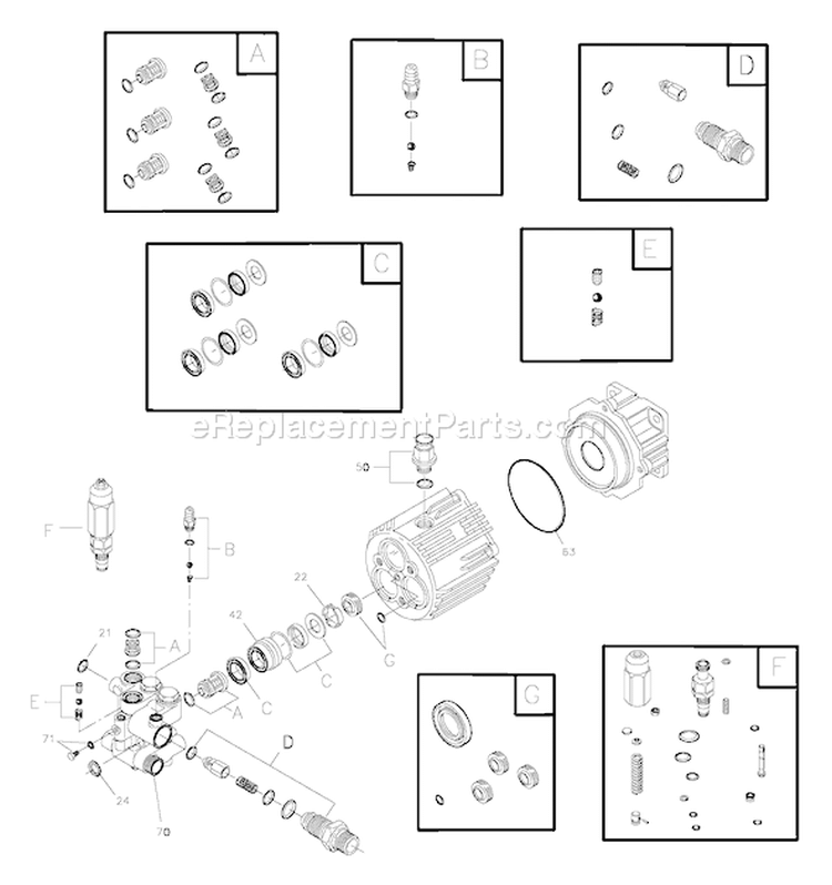 Page B Diagram and Parts List for 020242-1  Troy-Bilt Pressure Washer