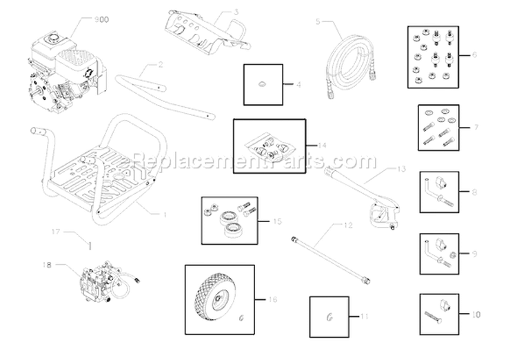 Page A Diagram and Parts List for 020242-2  Troy-Bilt Pressure Washer