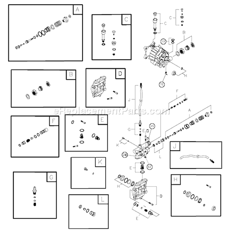 Page B Diagram and Parts List for 020242-2  Troy-Bilt Pressure Washer