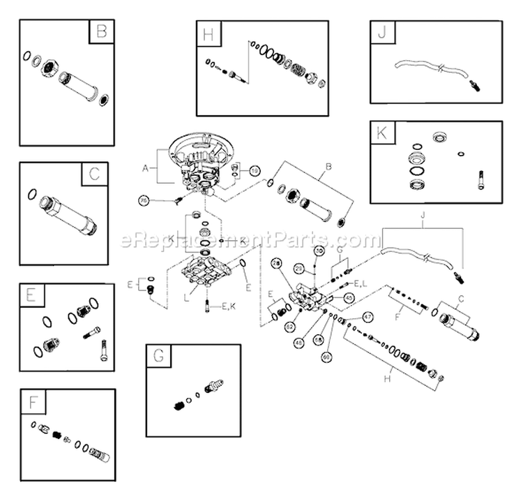 Page B Diagram and Parts List for 020245-1  Troy-Bilt Pressure Washer