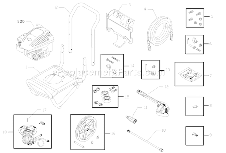 Page A Diagram and Parts List for 020245-2  Troy-Bilt Pressure Washer