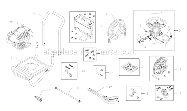 Page A Diagram and Parts List for 020245-3  Troy-Bilt Pressure Washer