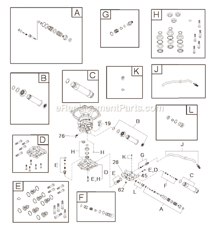 Page B Diagram and Parts List for 020337-0  Troy-Bilt Pressure Washer