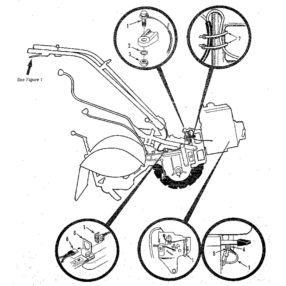 Forward Interlock System (Figure 8) Diagram and Parts List for HORSESERIAL916107ANDUP  Troy-Bilt Tiller