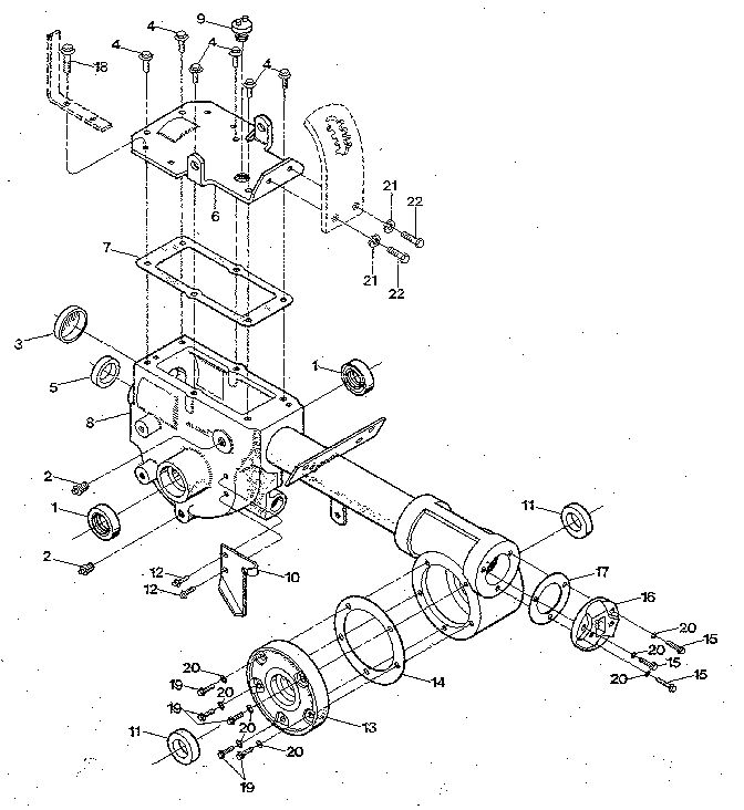 Transmission Housing, Covers, Seals, Gaskets And Plugs Diagram and Parts List for PONY S0242650 AND UP Troy-Bilt Tiller