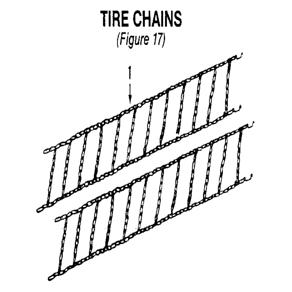 Tire Chains Diagram and Parts List for 00950727  Troy-Bilt Tiller