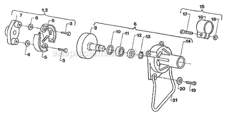 Page A Diagram and Parts List for 11069  Troy-Bilt Brush Cutter