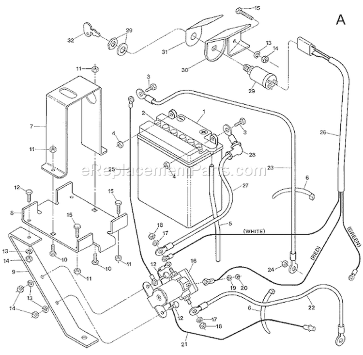 Page A Diagram and Parts List for 11368  Troy-Bilt Lawn Mower
