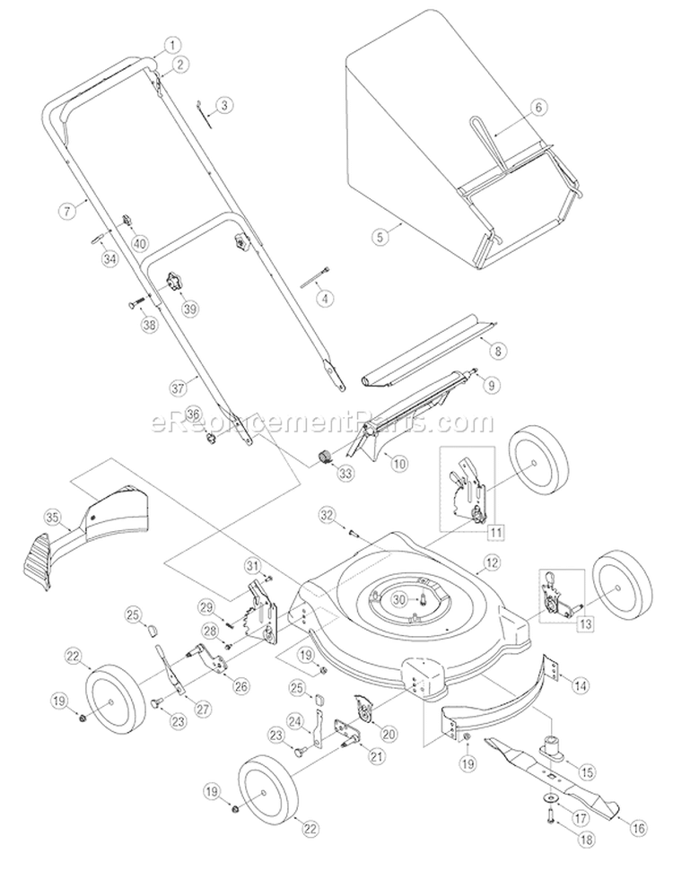 Page A Diagram and Parts List for 11A-426A066 2007 Troy-Bilt Lawn Mower