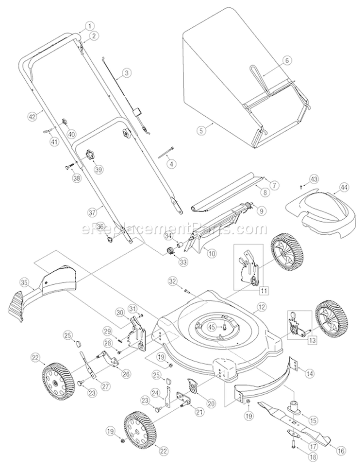 Page A Diagram and Parts List for 11A-429R766 2006 Troy-Bilt Lawn Mower