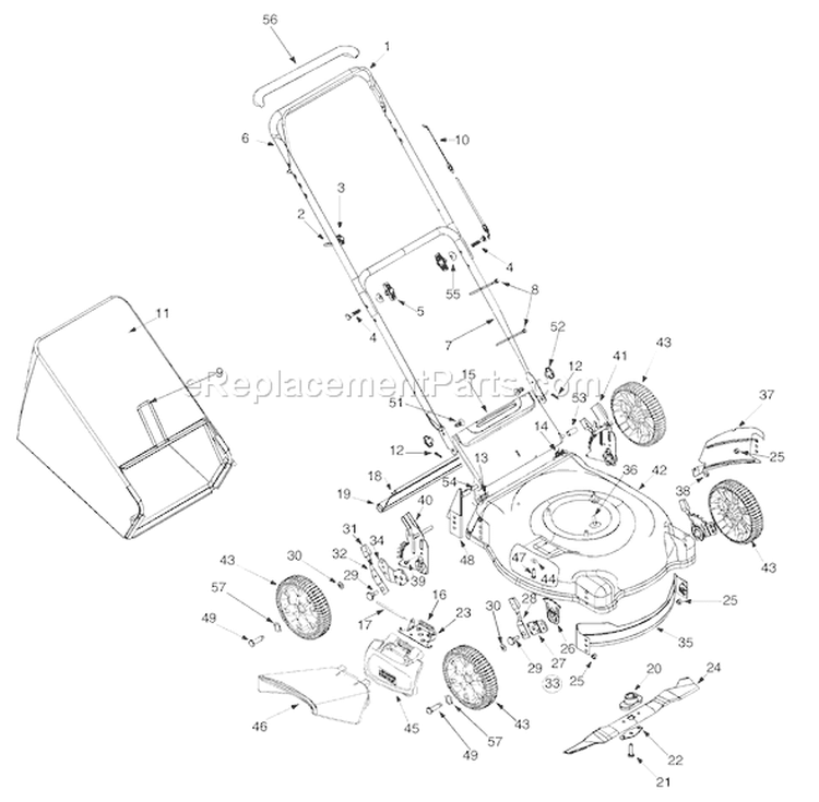 Page A Diagram and Parts List for 11A-436N063 2003 Troy-Bilt Lawn Mower