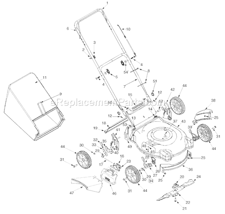 Page A Diagram and Parts List for 11A-436T063 2003 Troy-Bilt Lawn Mower