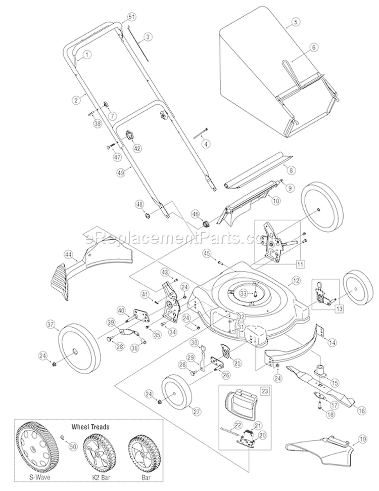 Page A Diagram and Parts List for 11A-542Q766 2007 Troy-Bilt Lawn Mower