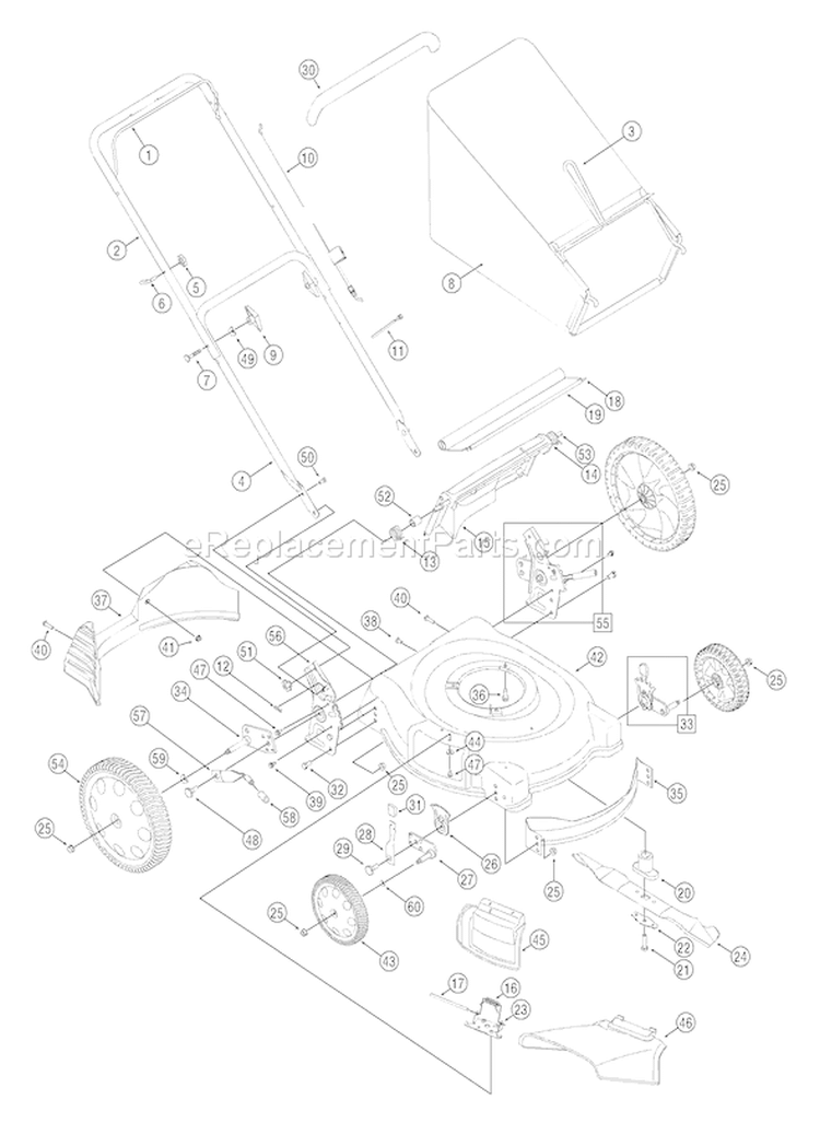 Page A Diagram and Parts List for 11A-546N711 2005 Troy-Bilt Lawn Mower