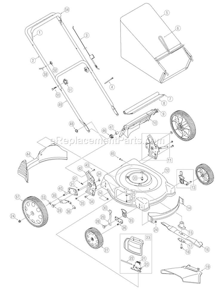 Page A Diagram and Parts List for 11A-549Q766 2006 Troy-Bilt Lawn Mower