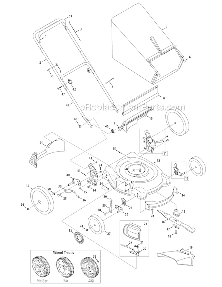 Page A Diagram and Parts List for 11A-54K3066 2010 Troy-Bilt Lawn Mower