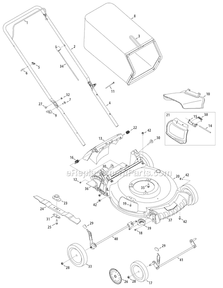 Page A Diagram and Parts List for 11A-A26M066 2010 Troy-Bilt Lawn Mower