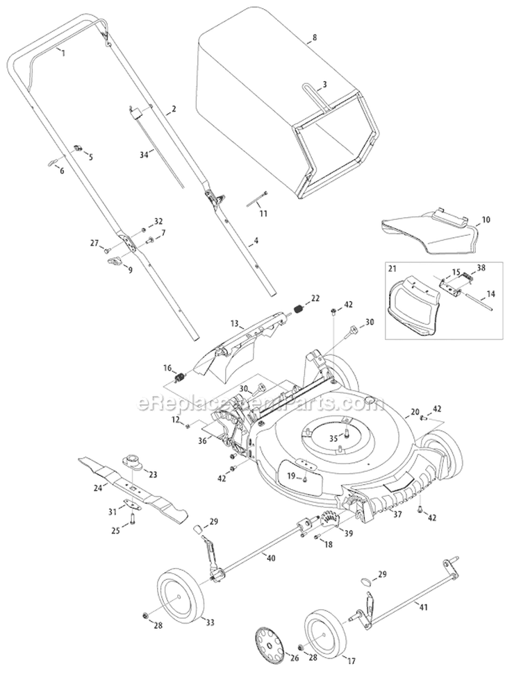 Page A Diagram and Parts List for 11A-A26N211 2010 Troy-Bilt Lawn Mower