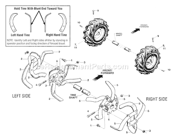 Page A Diagram and Parts List for 12210  Troy-Bilt Tiller