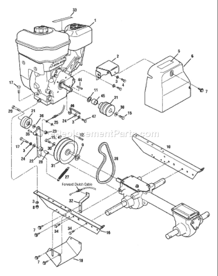 Page C Diagram and Parts List for 12213  Troy-Bilt Cultivator