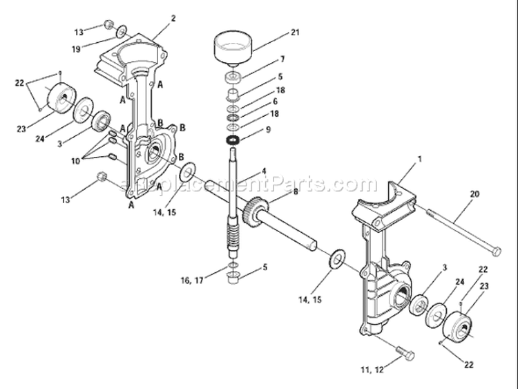 Page B Diagram and Parts List for 12215 S/N 1200101-1299999 Troy-Bilt Cultivator