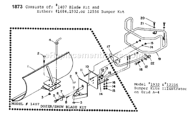 Page A Diagram and Parts List for 12564  Troy-Bilt Lawn Tractor Accessories