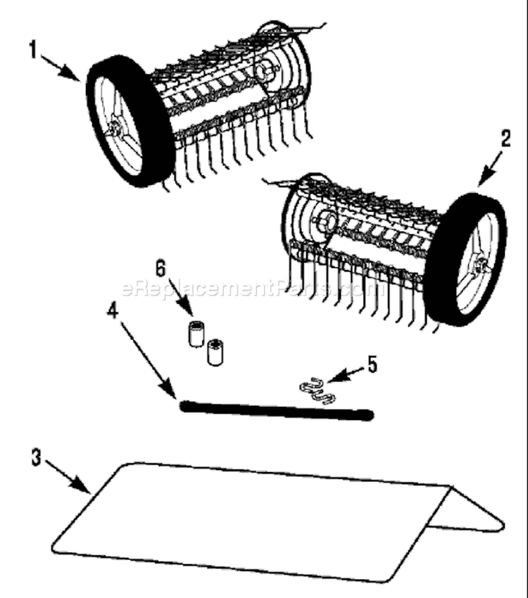Page A Diagram and Parts List for 12570  Troy-Bilt Dethatcher