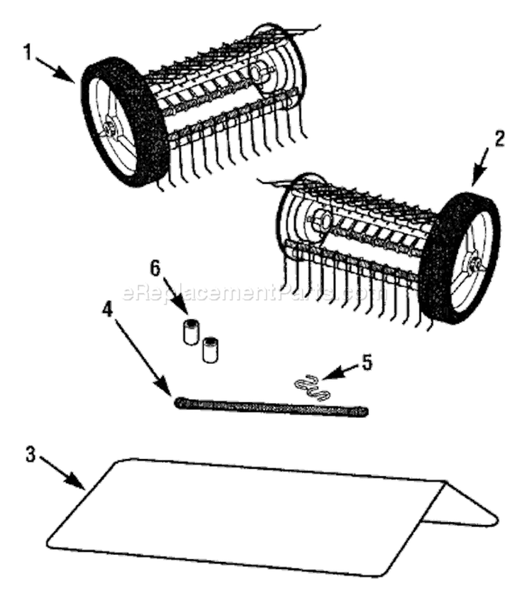 Page A Diagram and Parts List for 12575  Troy-Bilt Dethatcher