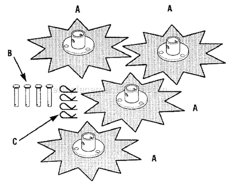 Page A Diagram and Parts List for 12595  Troy-Bilt Aerator