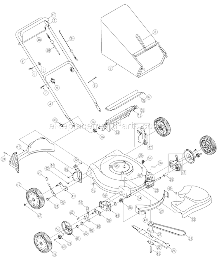 Page A Diagram and Parts List for 12A-446A711 2006 Troy-Bilt Lawn Mower