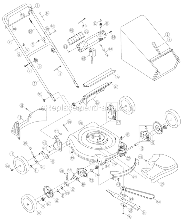 Page A Diagram and Parts List for 12A-446C211 2007 Troy-Bilt Lawn Mower
