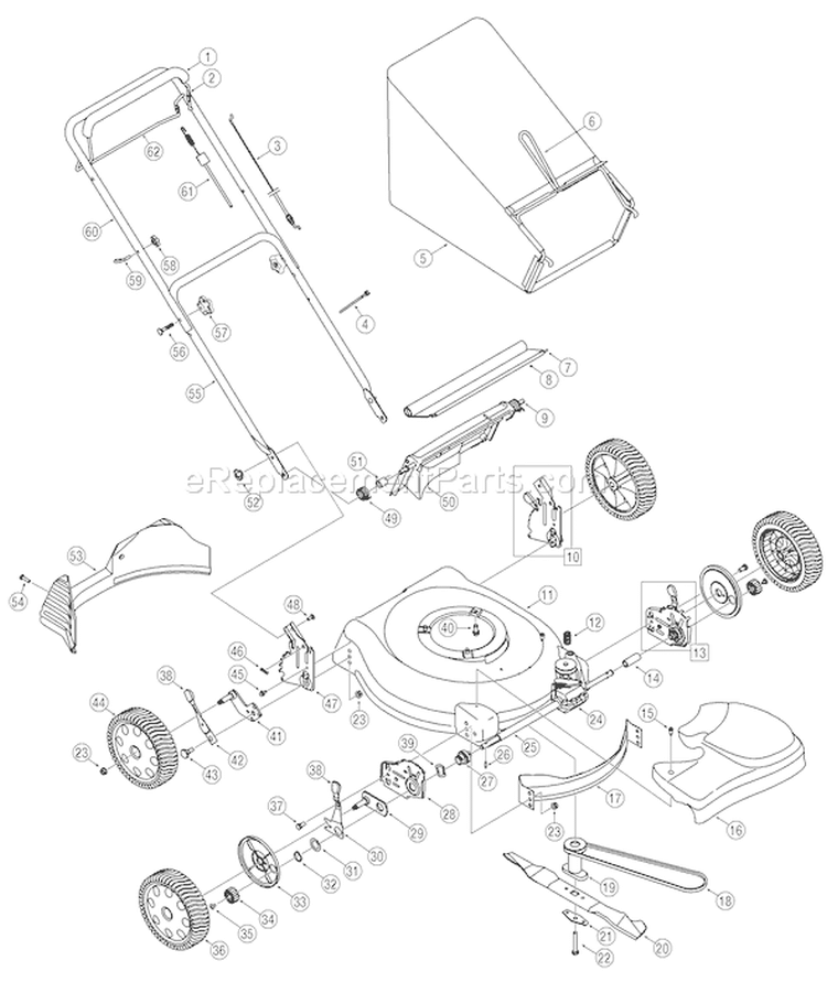 Page A Diagram and Parts List for 12A-449R766 2006 Troy-Bilt Lawn Mower