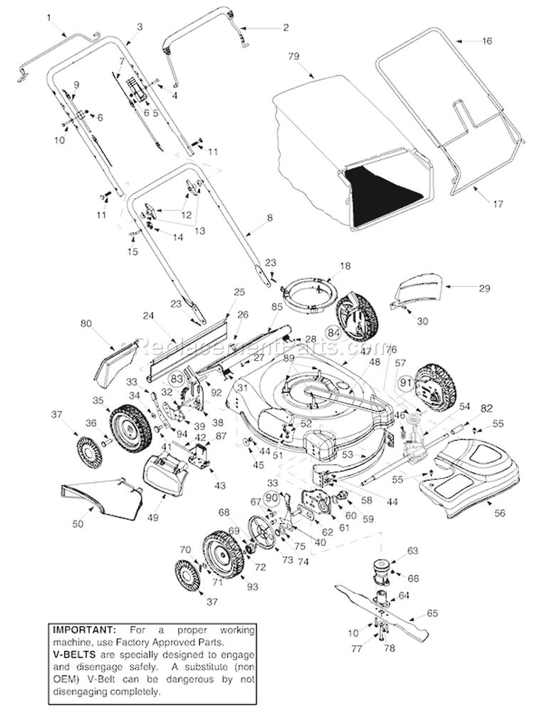 Page A Diagram and Parts List for 12A-466N063 2002 Troy-Bilt Lawn Mower