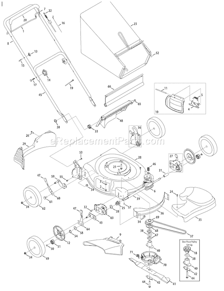Page A Diagram and Parts List for 12A-466N266 2009 Troy-Bilt Lawn Mower