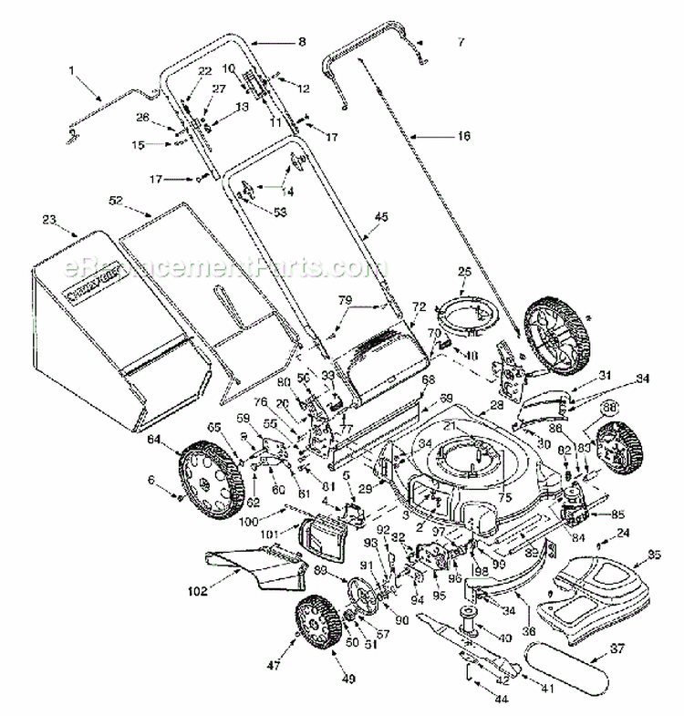 Page A Diagram and Parts List for 12A-566N063  Troy-Bilt Lawn Mower