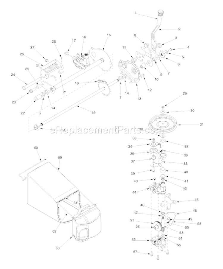 Page B Diagram and Parts List for 12A-999K063 2002 Troy-Bilt Lawn Mower
