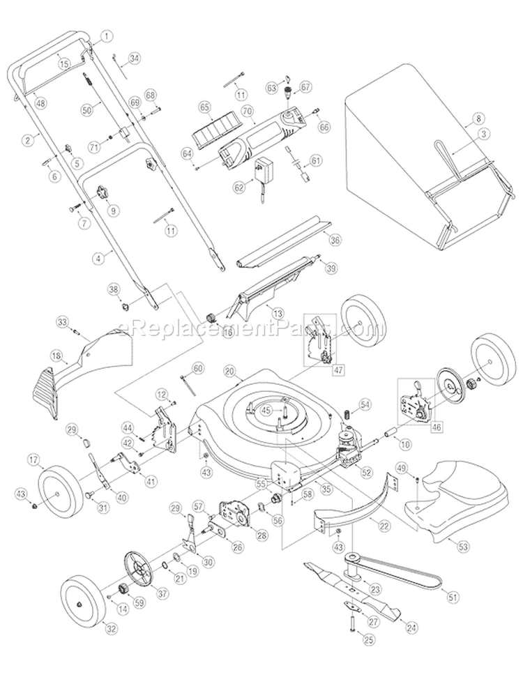 Page A Diagram and Parts List for 12AE449D011 2007 Troy-Bilt Lawn Mower