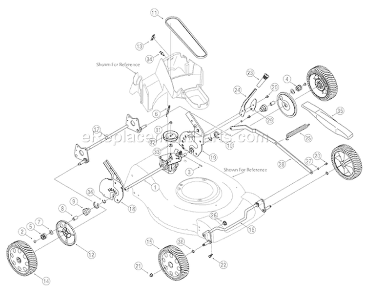 Page A Diagram and Parts List for 12AG839E766 2005 Troy-Bilt Lawn Mower