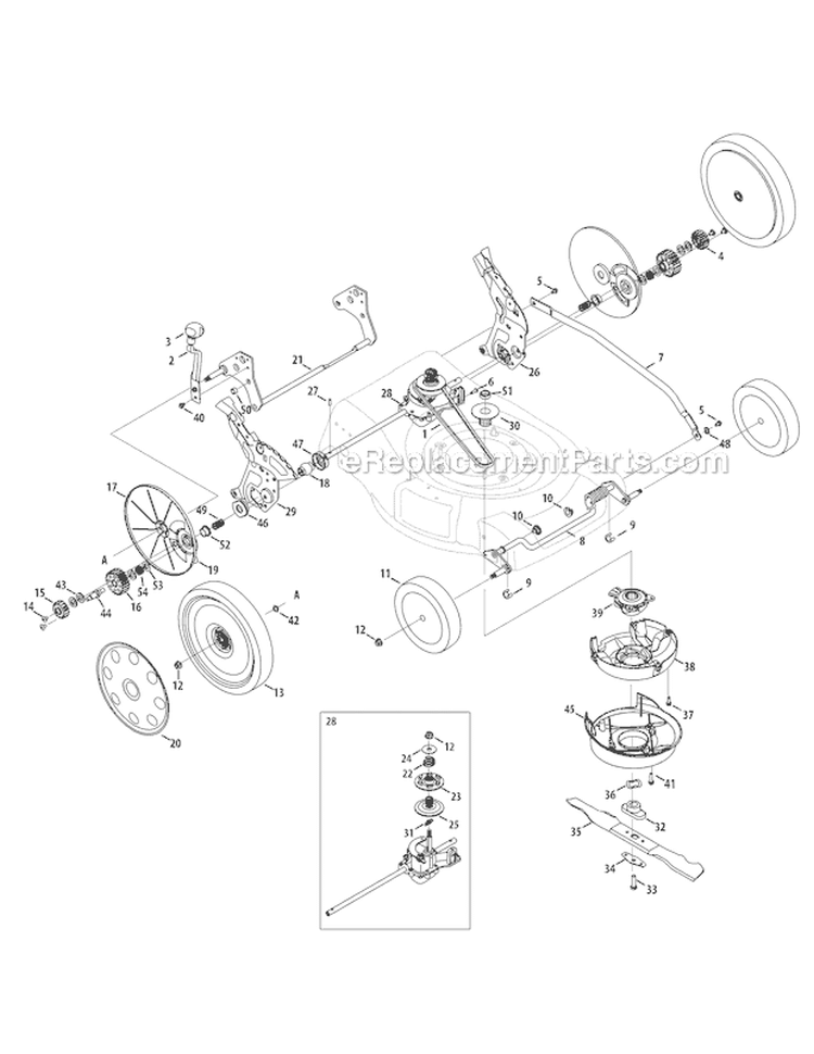Page A Diagram and Parts List for 12AI869G211 2010 Troy-Bilt Lawn Mower