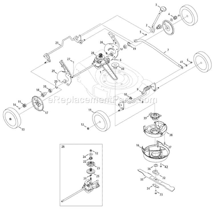 Page A Diagram and Parts List for 12AJ836G211 2008 Troy-Bilt Lawn Mower