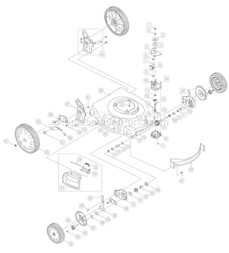 Page A Diagram and Parts List for 12AV565Q711 2006 Troy-Bilt Lawn Mower
