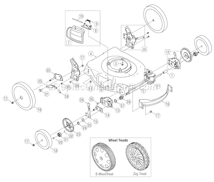 Page A Diagram and Parts List for 12AV565Q711 2007 Troy-Bilt Lawn Mower