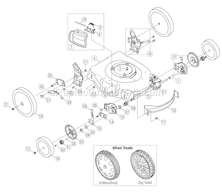 Page A Diagram and Parts List for 12AV565Q766 2007 Troy-Bilt Lawn Mower