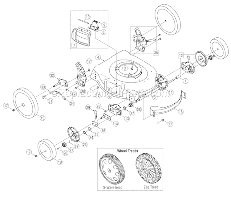 Page A Diagram and Parts List for 12AV566F266 2007 Troy-Bilt Lawn Mower