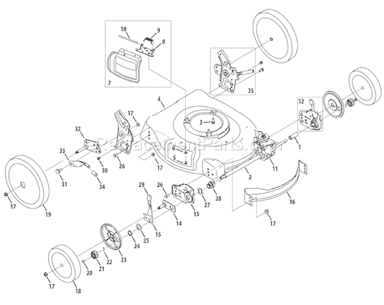 Page A Diagram and Parts List for 12AV566M011 2008 Troy-Bilt Lawn Mower