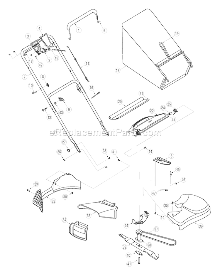 Page A Diagram and Parts List for 12AV569N766 2005 Troy-Bilt Lawn Mower