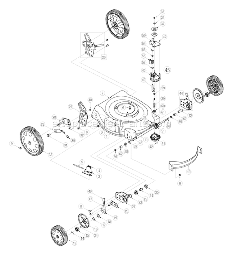 Page B Diagram and Parts List for 12AV569N766 2005 Troy-Bilt Lawn Mower